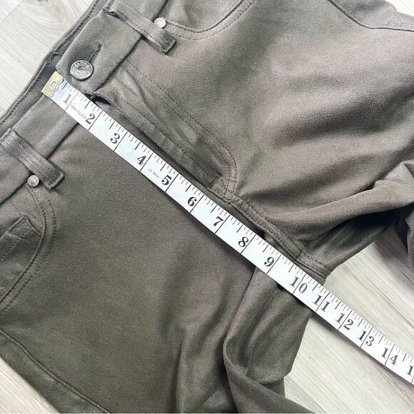 7 For All Mankind Pants Women’s 27 Green Suede Skinny - Picture 9 of 10